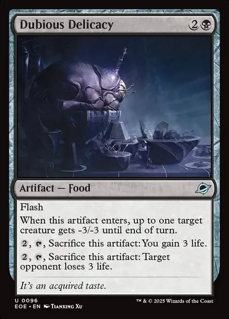 Dubious Delicacy, Magic card EOE 96 — Edge of Eternities set