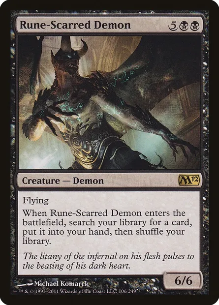 Rune-Scarred Demon, Magic card M12 106 — Magic 2012 set