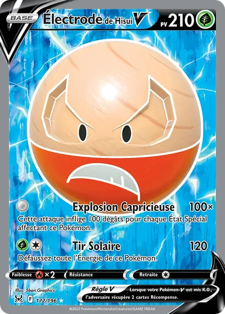 Électrode de Hisui V, carte Pokémon LOR 172 — extension Origine Perdue