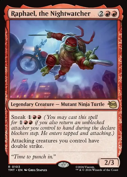 Raphael, the Nightwatcher, Magic card TMT 103 — Teenage Mutant Ninja Turtles set