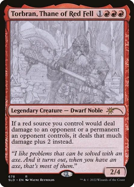 Torbran, Thane de Mont Rouge, carte Magic SLD 678 — extension Secret Lair Drop