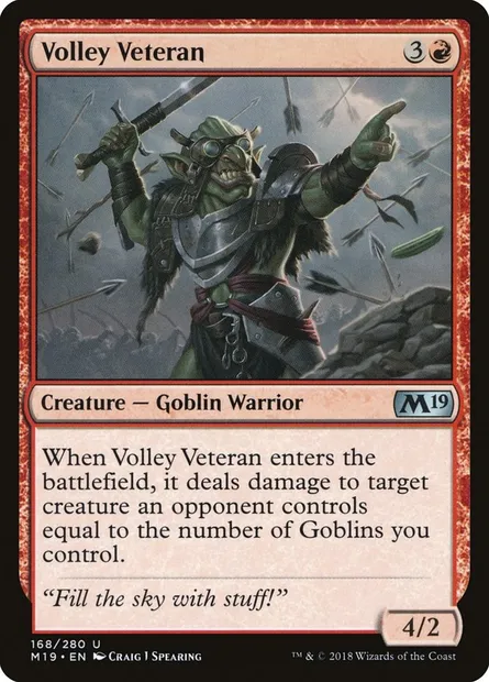 Volley Veteran, Magic card M19 168 — Core Set 2019 set