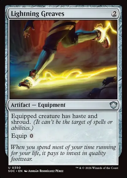 Lightning Greaves, Magic card SOC 350 — Secrets of Strixhaven Commander set