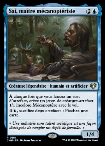 Sai, maître mécanoptériste, carte Magic CMM 118 — extension Commander Masters