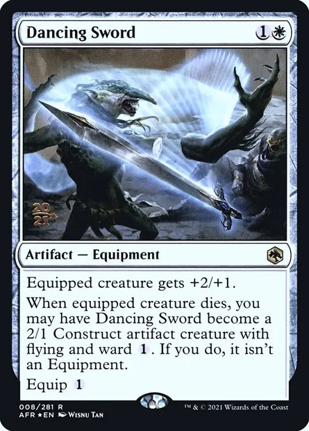 Épée dansante, carte Magic PAFR 8s — extension Adventures in the Forgotten Realms Promos