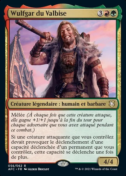 Wulfgar du Valbise, carte Magic AFC 56 — extension Forgotten Realms Commander