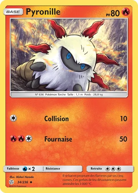 Pyronille, carte Pokémon CEC 34 — extension Éclipse Cosmique