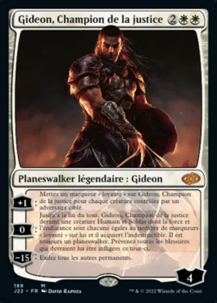 Gideon, Champion de la justice, carte Magic J22 189 — extension Jumpstart 2022