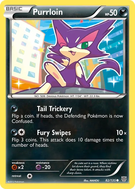 Purrloin, Pokémon card PLS 82 — Plasma Storm set