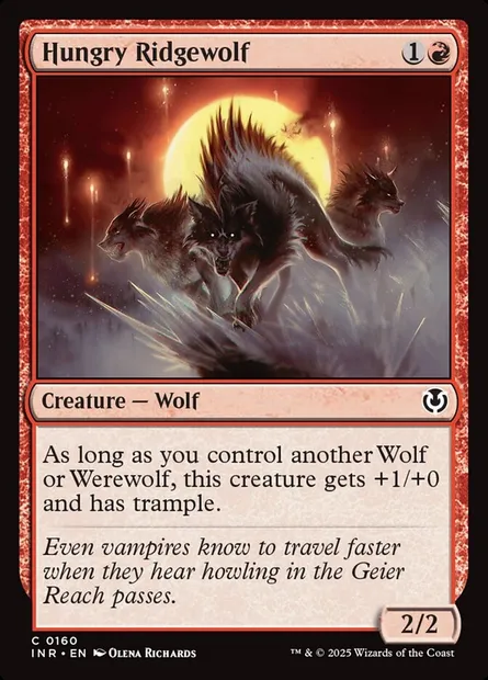 Hungry Ridgewolf, Magic card INR 160 — Innistrad Remastered set