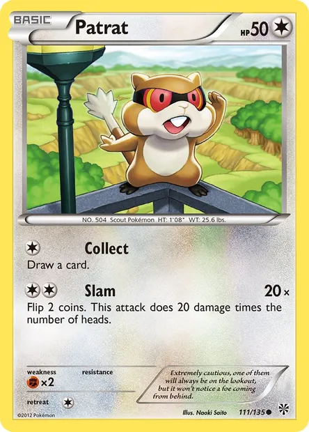 Patrat, Pokémon card PLS 111 — Plasma Storm set