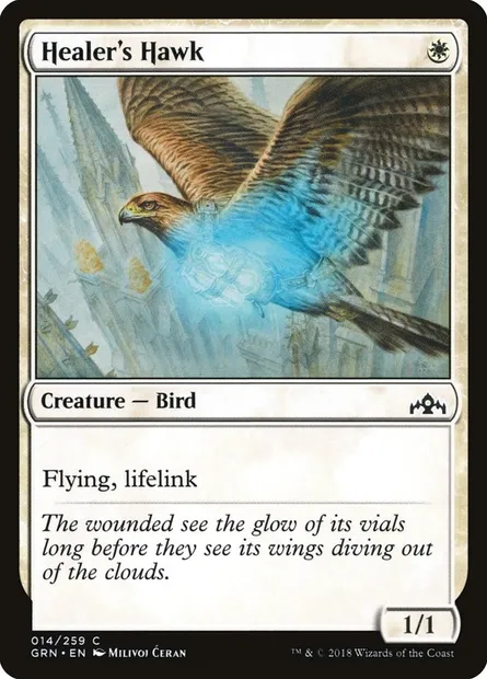 Healer's Hawk, Magic card GRN 14 — Guilds of Ravnica set