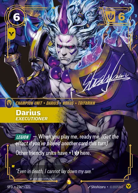 Darius, Riftbound card SFD 236* — Spiritforged set