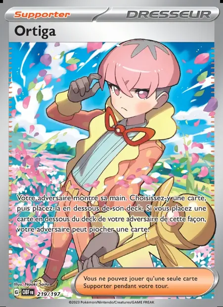 Ortiga, carte Pokémon OBF 219 — extension Flammes Obsidiennes