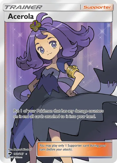 Acerola, Pokémon card BUS 142 — Burning Shadows set