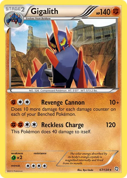Gigalith, Pokémon card DRX 67 — Dragons Exalted set