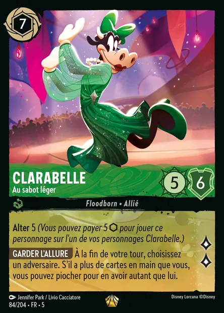 Clarabelle - Au sabot léger, carte Disney Lorcana CH5-084 — extension Ciel Scintillant