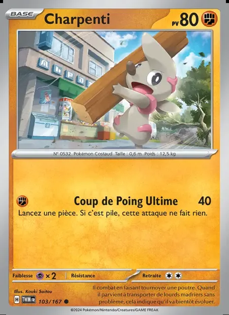 Charpenti, carte Pokémon TWM 103 — extension Mascarade Crépusculaire