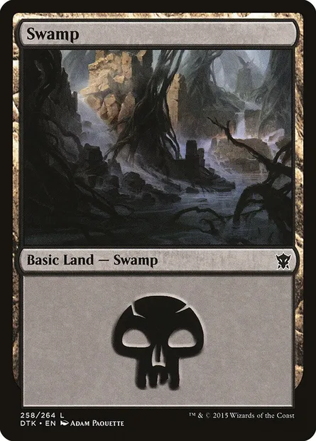 Swamp, Magic card DTK 258 — Dragons of Tarkir set