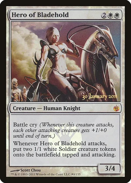 Hero of Bladehold, Magic card PMBS 8★ — Mirrodin Besieged Promos set