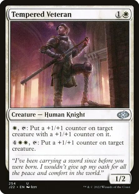 Tempered Veteran, Magic card J22 254 — Jumpstart 2022 set