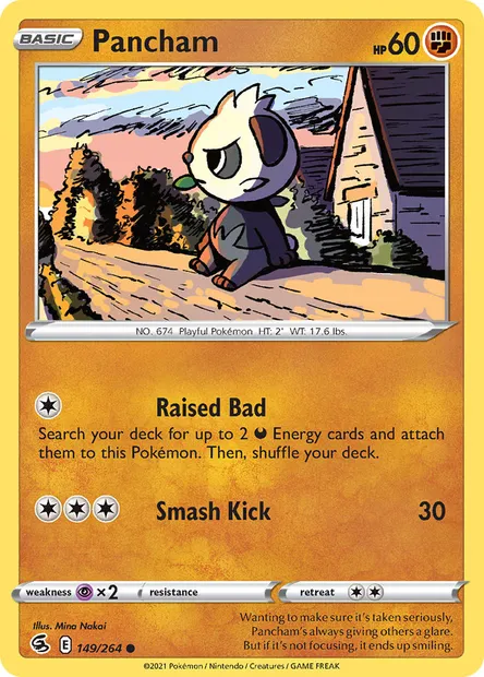 Pancham, Pokémon card FST 149 — Fusion Strike set