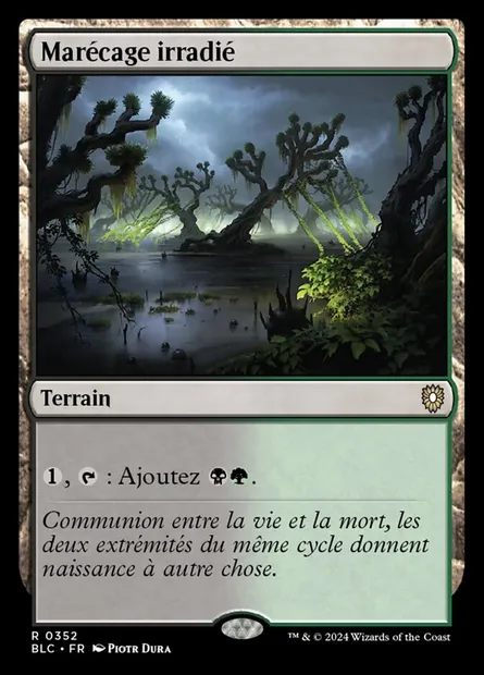 Marécage irradié, carte Magic BLC 352 — extension Bloomburrow Commander
