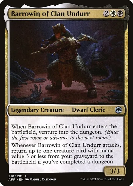 Barrowin of Clan Undurr, Magic card AFR 218 — Adventures in the Forgotten Realms set