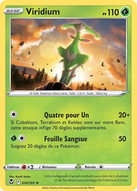 Viridium, carte Pokémon SIT 014 — extension Tempête Argentée