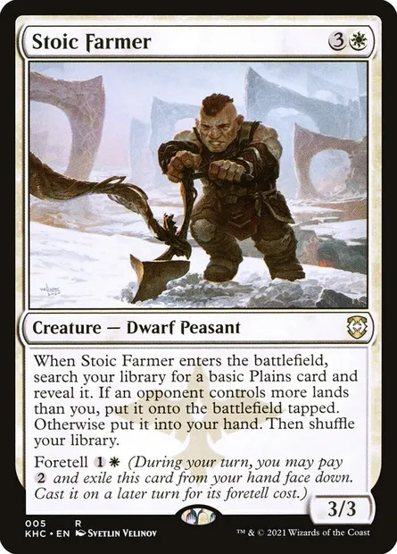 Stoic Farmer, Magic card KHC 5 — Kaldheim Commander set
