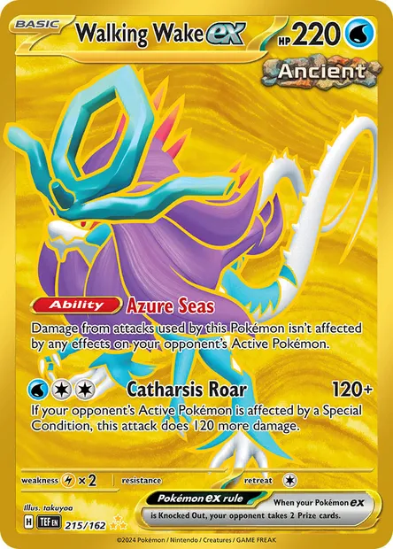 Walking Wake ex, Pokémon card TEF 215 — Temporal Forces set