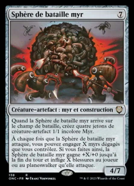 Sphère de bataille myr, carte Magic ONC 138 — extension Phyrexia: All Will Be One Commander