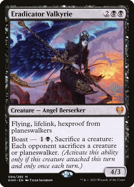 Valkyrie éradicatrice, carte Magic PKHM 94p — extension Kaldheim Promos