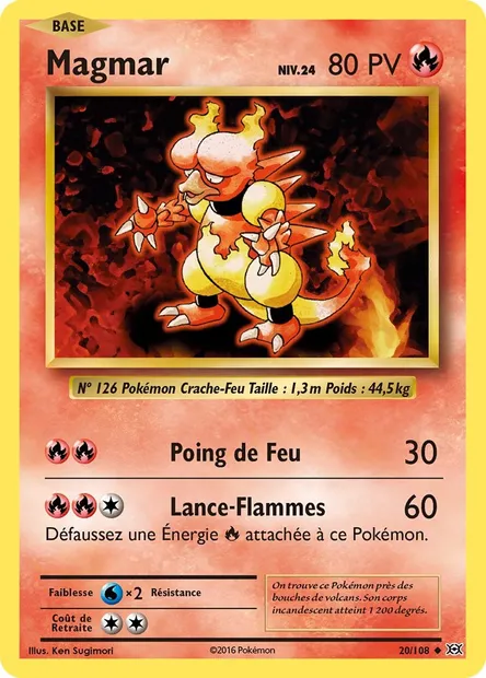 Magmar, carte Pokémon EVO 20 — extension Évolutions