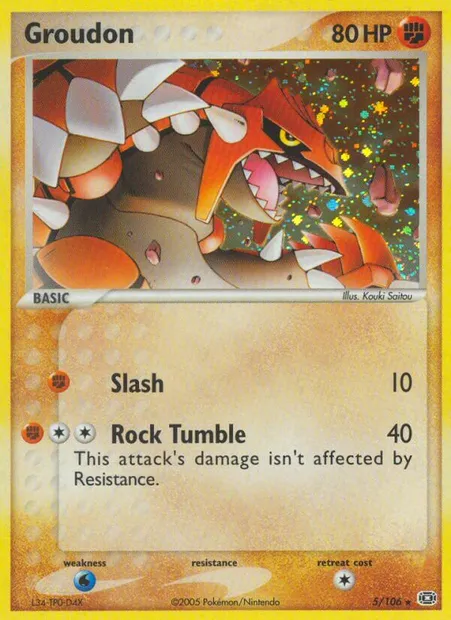 Groudon, Pokémon card EM 5 — Emerald set