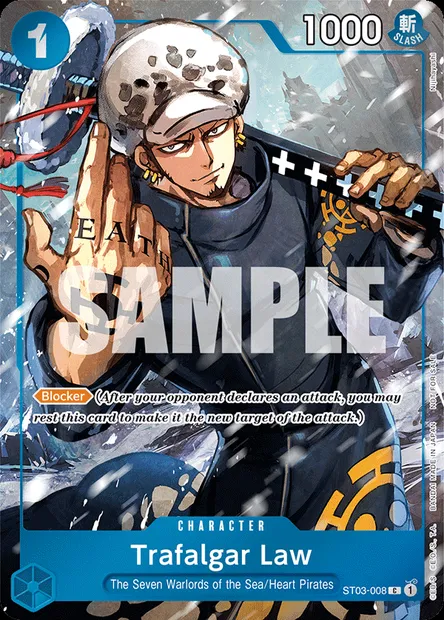 Trafalgar Law, One Piece card ST03-008 — The Seven Warlords of the Sea set