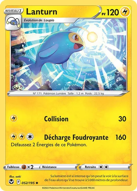 Lanturn, carte Pokémon SIT 052 — extension Tempête Argentée