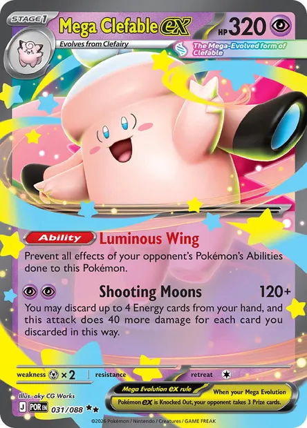 Mega Clefable ex, Pokémon card POR 031 — Perfect Order set