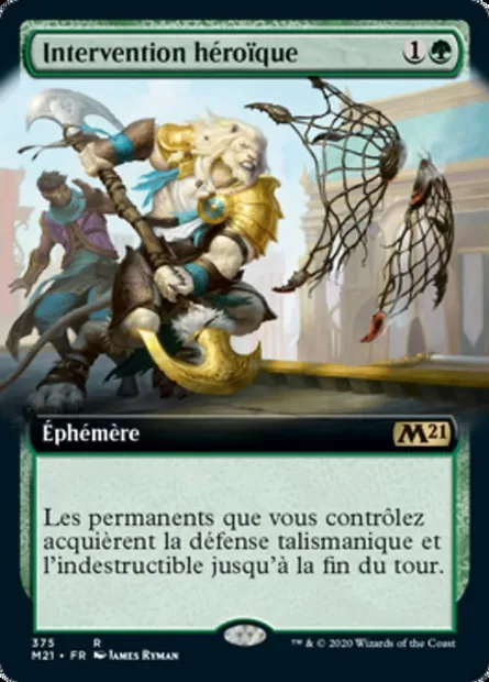 Intervention héroïque, carte Magic M21 375 — extension Core Set 2021
