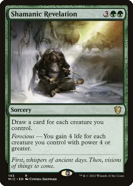 Shamanic Revelation, Magic card MIC 143 — Midnight Hunt Commander set