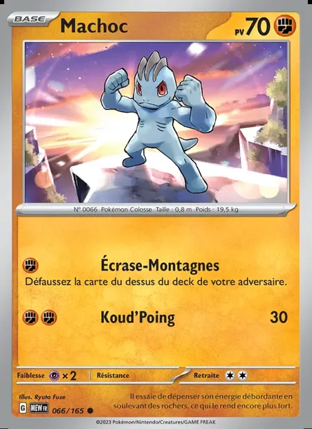 Machoc, carte Pokémon MEW 066 — extension 151