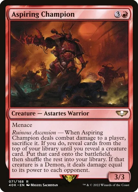 Aspiring Champion, Magic card 40K 71 — Warhammer 40,000 Commander set