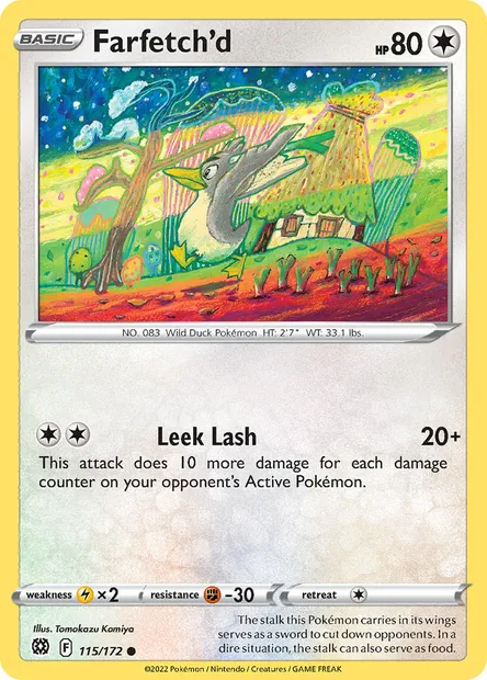 Farfetch'd, Pokémon card BRS 115 — Brilliant Stars set