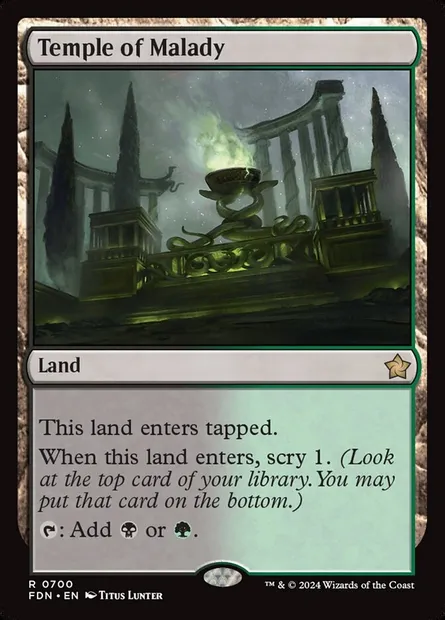 Temple de la maladie, carte Magic FDN 700 — extension Foundations