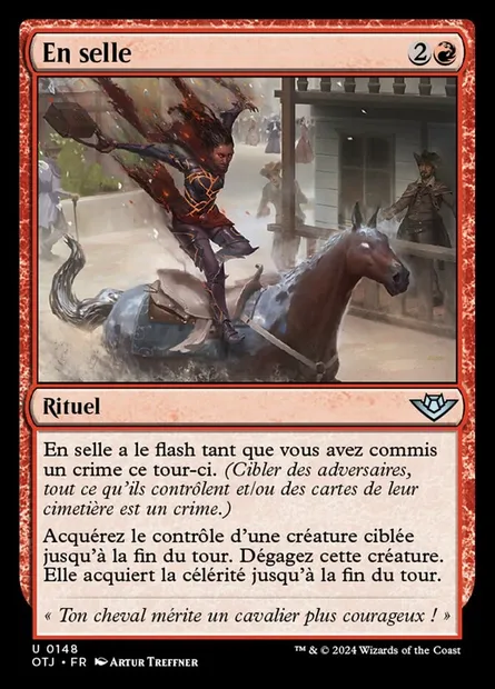 En selle, carte Magic OTJ 148 — extension Outlaws of Thunder Junction