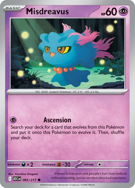 Misdreavus, Pokémon card ASC 085 — Ascended Heroes set
