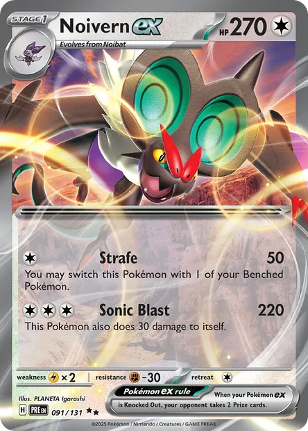 Noivern ex, Pokémon card PRE 091 — Prismatic Evolutions set
