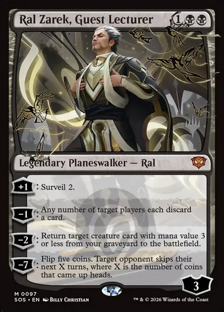 Ral Zarek, Guest Lecturer, Magic card PSOS 97p — Secrets of Strixhaven Promos set