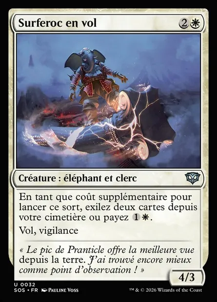 Surferoc en vol, carte Magic SOS 32 — extension Secrets of Strixhaven