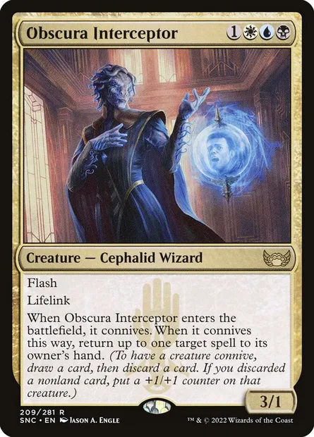 Obscura Interceptor, Magic card SNC 209 — Streets of New Capenna set